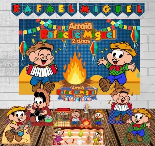 Kit Festa em Casa Arraiá Cascão e Cebolinha