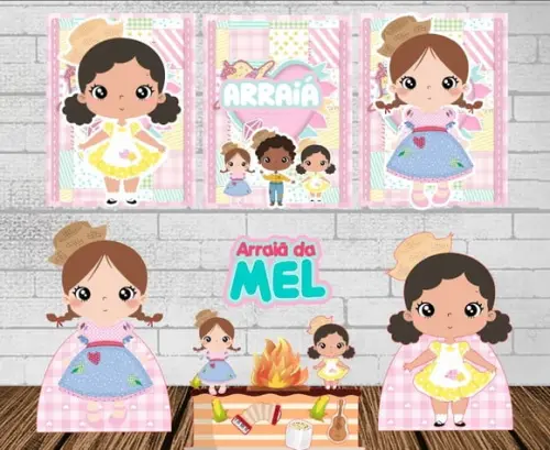 Mini Kit Só Um Bolinho Arraiá Menina Rosa Bebe