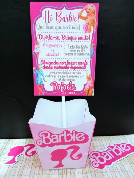 Centro de Mesa Recado Barbie Movie