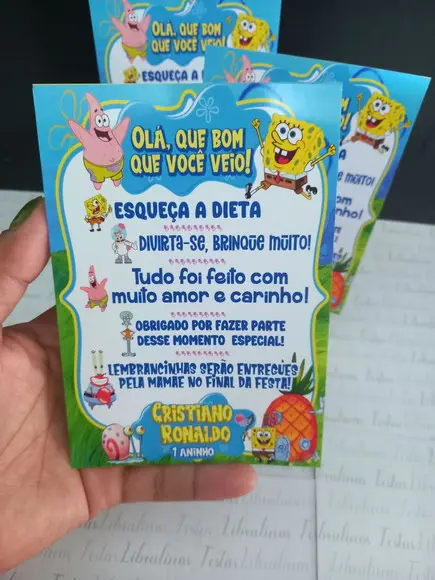 Centro de Mesa Recado Bob Esponja