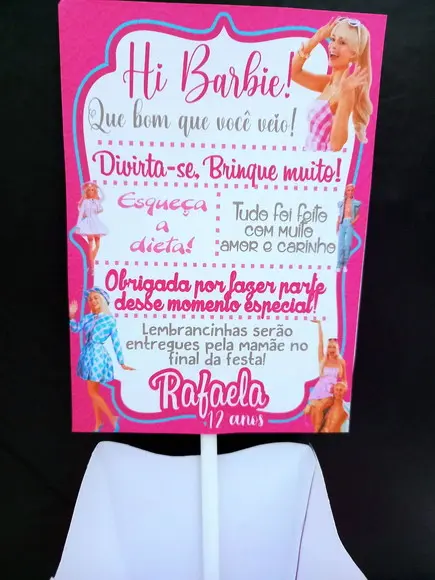 Centro de Mesa Recado Barbie Movie