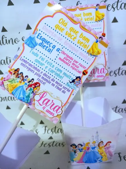 Centro de Mesa Recado Princesas