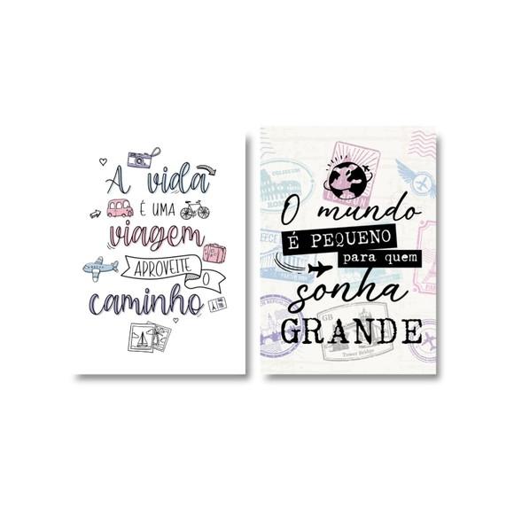 2 Quadros Digitais - a Vida É Uma Viagem - Sonhe Grande