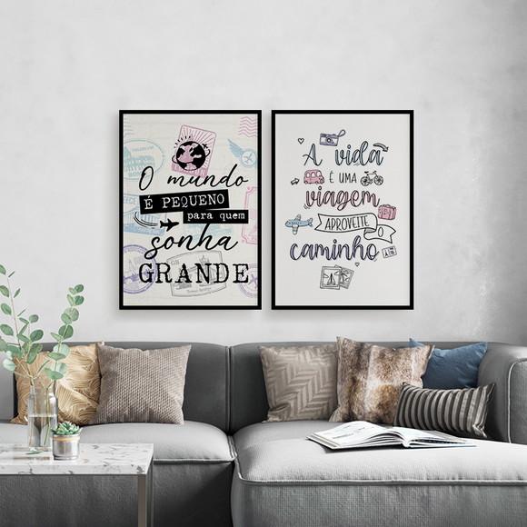 2 Quadros Digitais - a Vida É Uma Viagem - Sonhe Grande