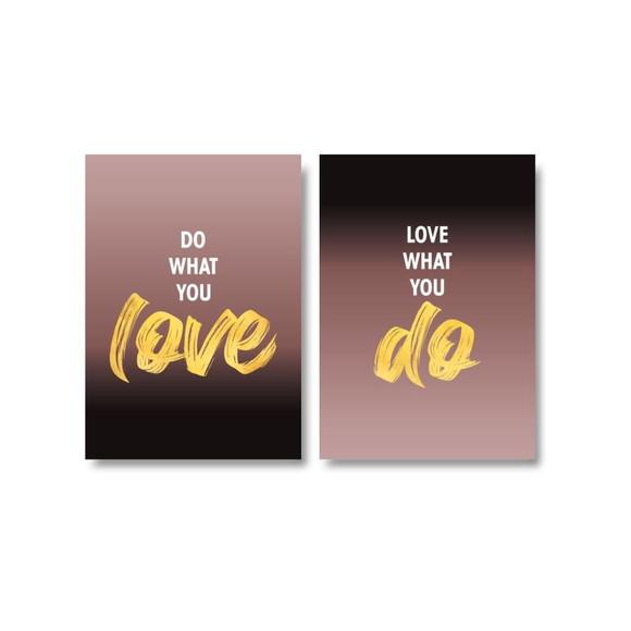 2 Quadros Digitais - do What You Love - Roxo e Preto
