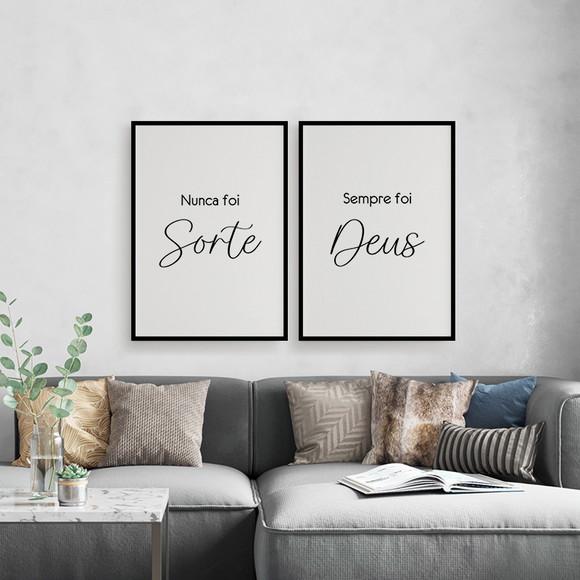 2 Quadros Digitais - Nunca Foi Sorte Sempre Foi Deus Branco