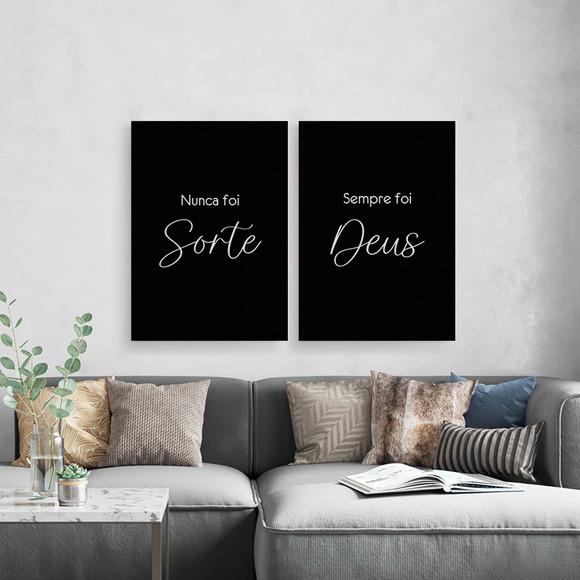 2 Quadros Digitais - Nunca Foi Sorte Sempre Foi Deus Preto