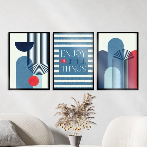 3 Quadros Digitais - Enjoy The Little Things Abstrato