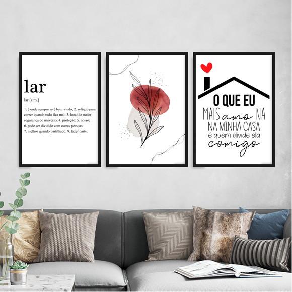 3 Quadros Digitais - Lar Significado o Que Eu Amo em Casa