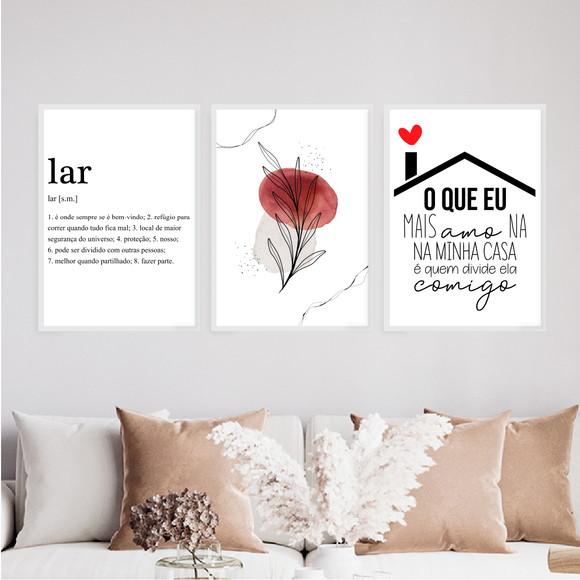 3 Quadros Digitais - Lar Significado o Que Eu Amo em Casa