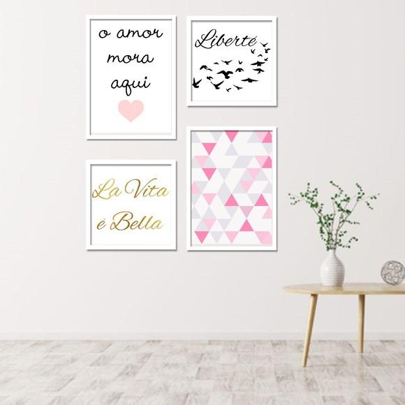 4 Quadros Digitais - Liberté La Vita É Bella
