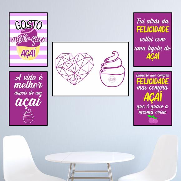 5 Quadros Digitais - Açaí