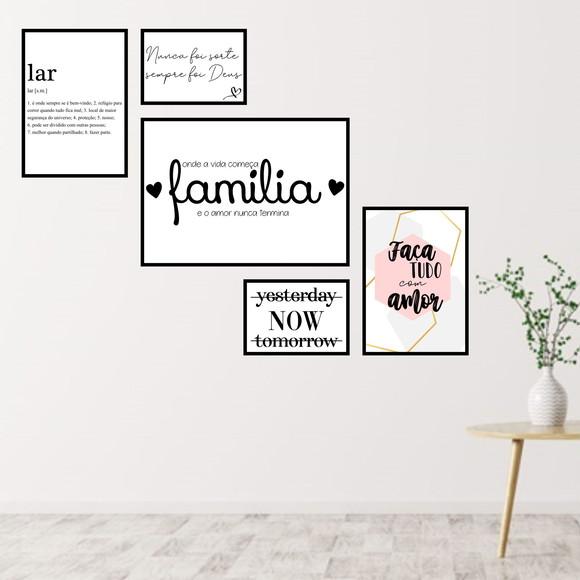 5 Quadros Digitais - Família Now Amor Deus