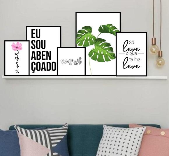 5 Quadros Digitais - Leve Costela Adão Amor Sou abençoado