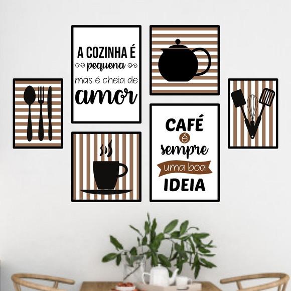 6 Quadros Digitais - A cozinha é pequena mas é cheia de amor