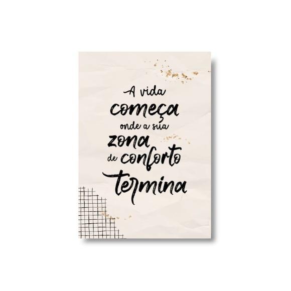 Arte Digital Quadro - a Vida Começa Onde a Zona de Conforto