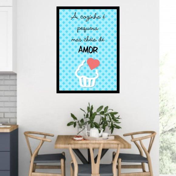 Arte Digital Quadro - A Cozinha É Pequena Mas É Cheia De Amo