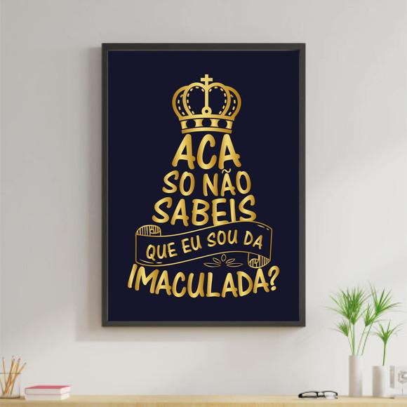 Arte Digital Quadro - Acaso não sabeis - Azul e Dourado
