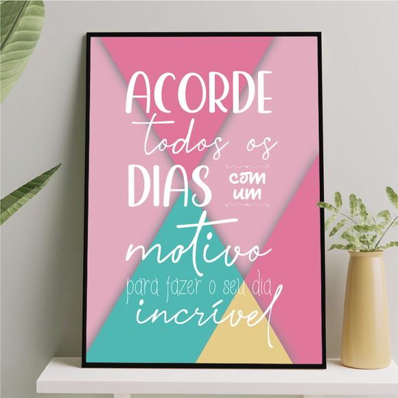 Arte Digital Quadro - Acorde Todos os Dias - Geométrico