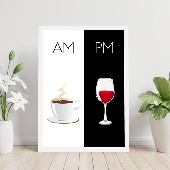 Arte Digital Quadro - Am Pm - Café e Vinho