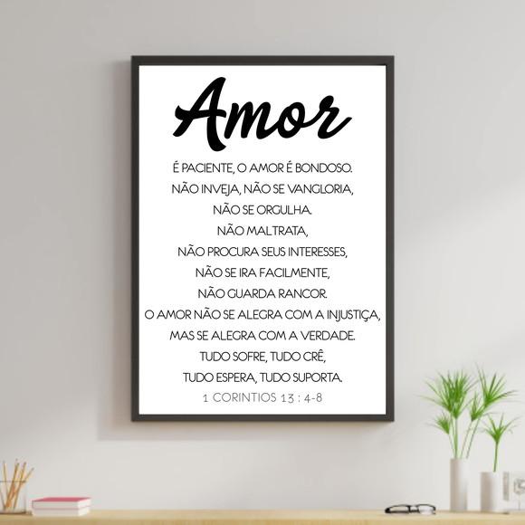 Arte Digital Quadro - Amor é paciente