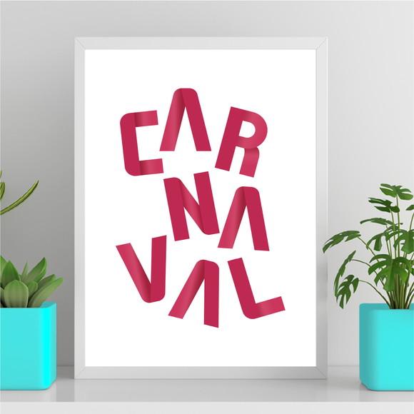 Arte Digital Quadro - Carnaval - Magenta