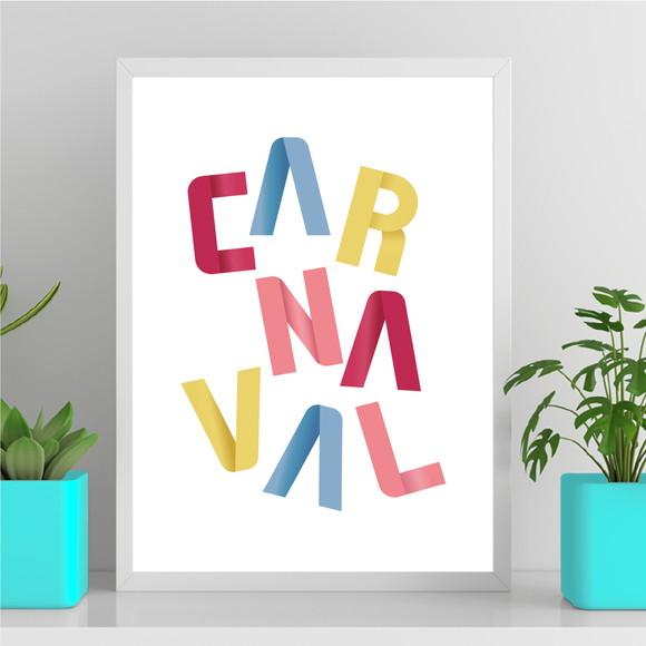 Arte Digital Quadro - Carnaval - Colorido