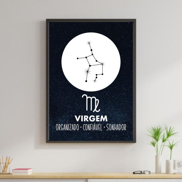 Arte Digital Quadro - Coleção Signos - Virgem