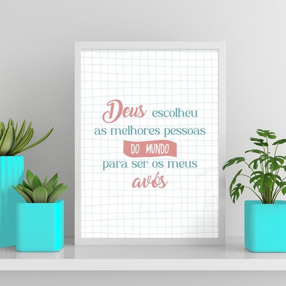 Arte Digital Quadro - Deus Escolheu as Melhores... Meus Avós