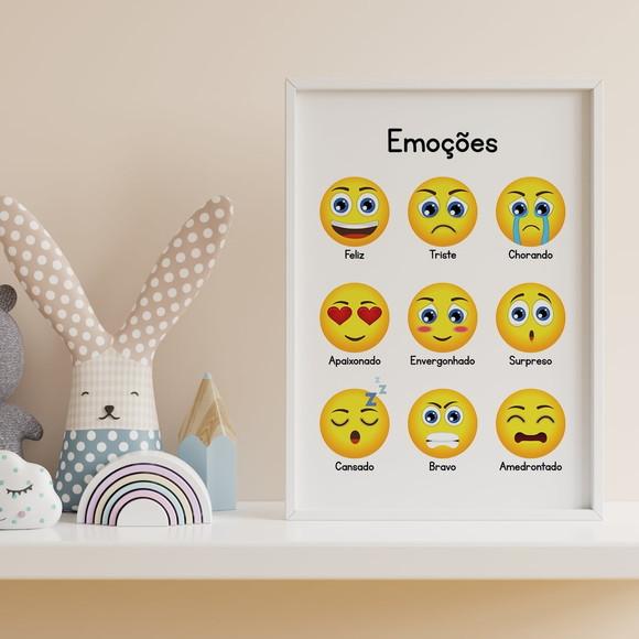 Arte Digital Quadro - Educativo Infantil Emoções