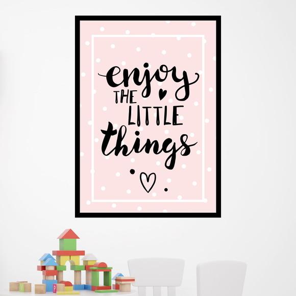 Arte Digital Quadro - Enjoy the little things Rosa