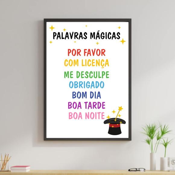 Arte Digital Quadro - Educativo Palavras Mágicas