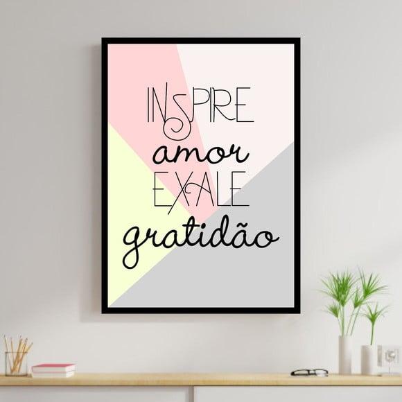 Arte Digital Quadro - Inspire Amor Exale Gratidão