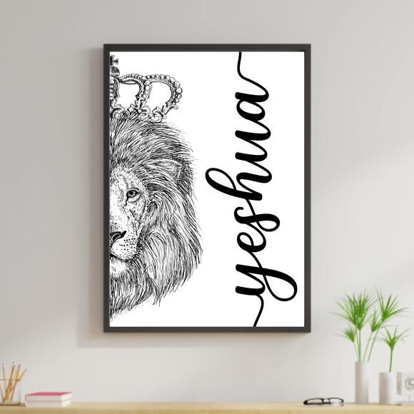 Arte Digital Quadro - Leão Yeshua