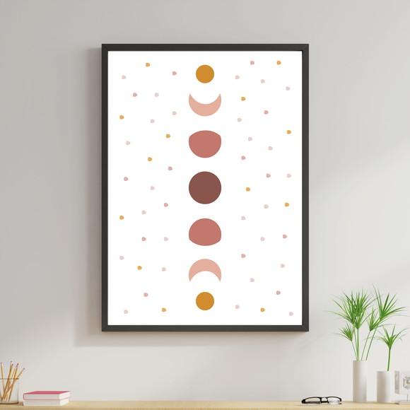 Arte Digital Quadro - Lua Boho Marrom