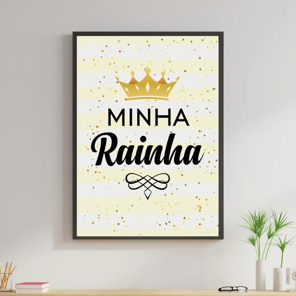 Arte Digital Quadro - Mãe - Minha Rainha