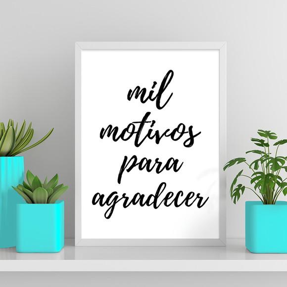 Arte Digital Quadro - Mil Motivos para Agradecer