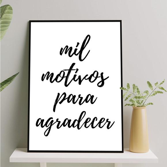 Arte Digital Quadro - Mil Motivos para Agradecer