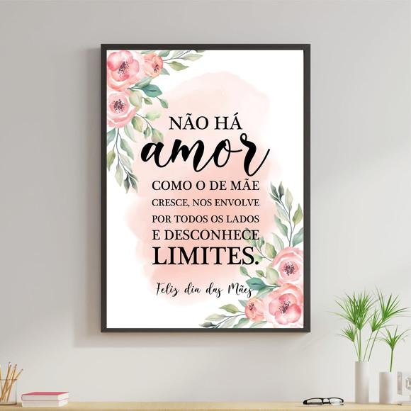 Arte Digital Quadro - Não há amor como o de mãe