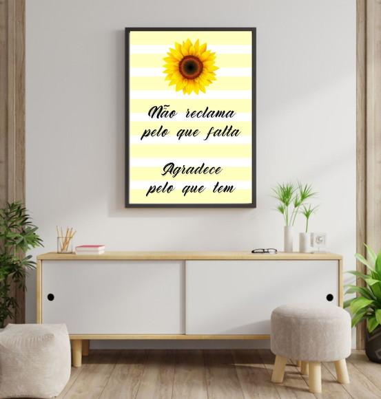 Arte Digital Quadro - Não Reclama Pelo Que Falta Agradece