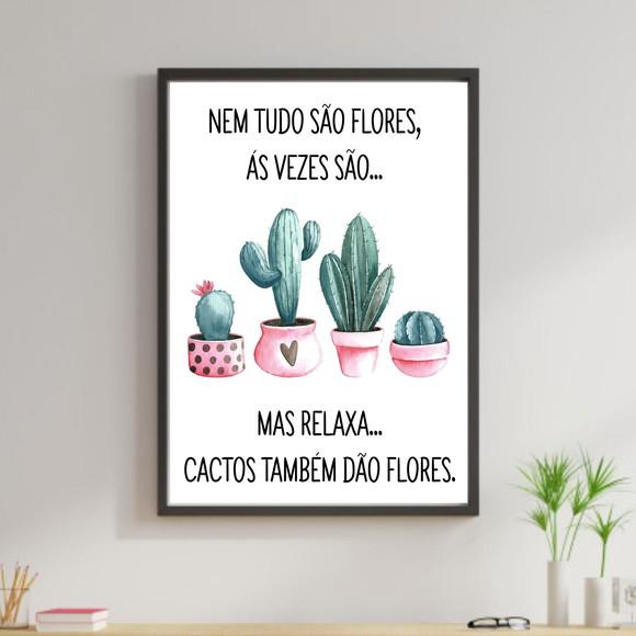 Arte Digital Quadro - Nem tudo são flores - Cactos
