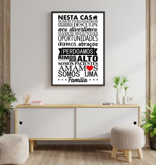 Arte Digital Quadro - Nesta casa somos verdadeiros