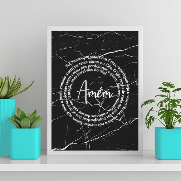 Arte Digital Quadro - Oração Pai Nosso Espiral - Mármore