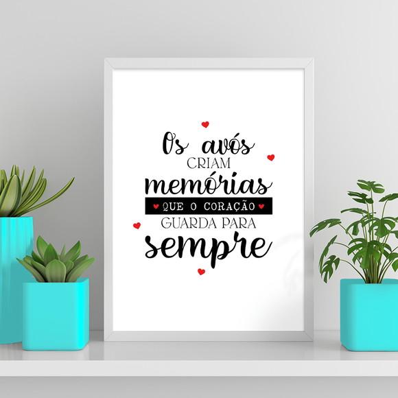 Arte Digital Quadro - os Avós Criam Memórias para Sempre