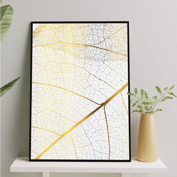 Arte Digital Quadro - Riscos Folha Dourada