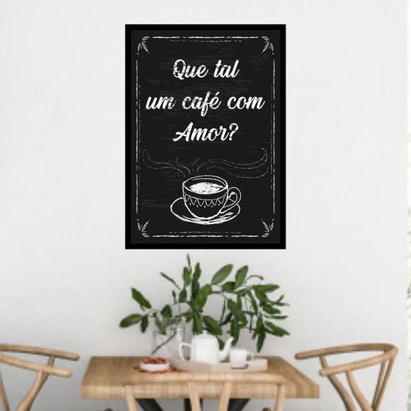 Arte Digital Quadro - Que tal um café com amor?