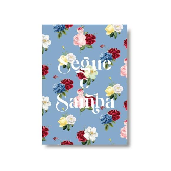 Arte Digital Quadro - Segue o Samba - Flores - Azul