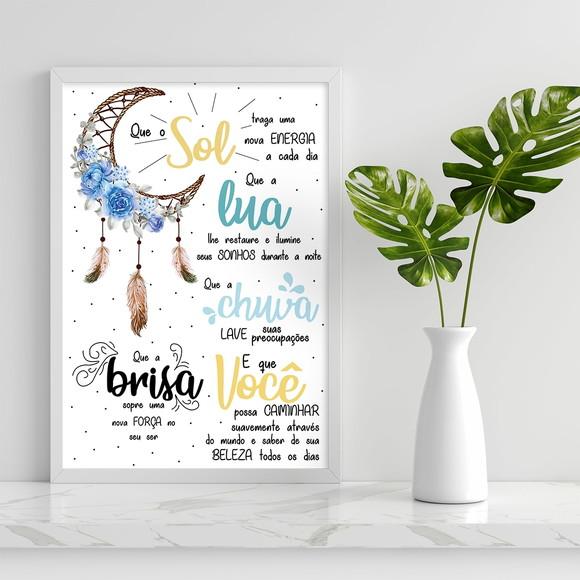 Arte Digital Quadro - Sol Lua Chuva Brisa Você