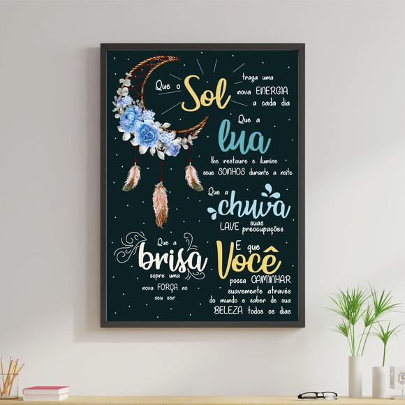 Arte Digital Quadro - Sol Lua Chuva Brisa Você