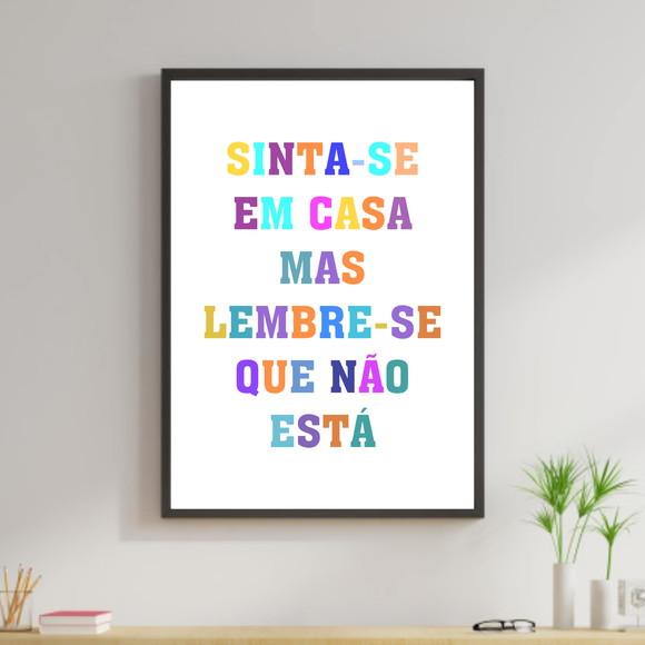 Arte Digital Quadro - Sinta-se em casa Colorido